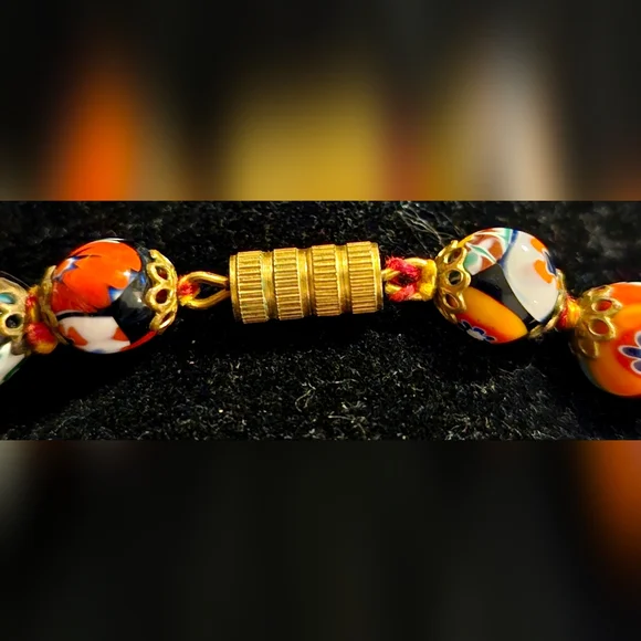 Vintage Venetian Murano Glass Millefiori Beaded Necklace - Picture 6 of 6